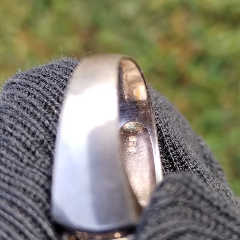 Vintage Sterling Silver Mother Of Pearl Ring Size 7.5 .. - Picture 5 of 7